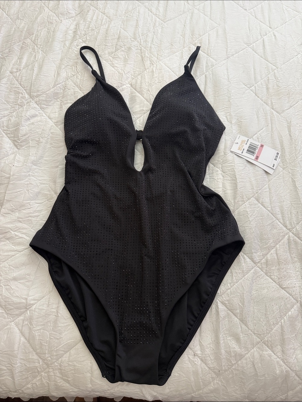 Michael Kors Black One-Piece Swimsuit with Subtle Sparkle